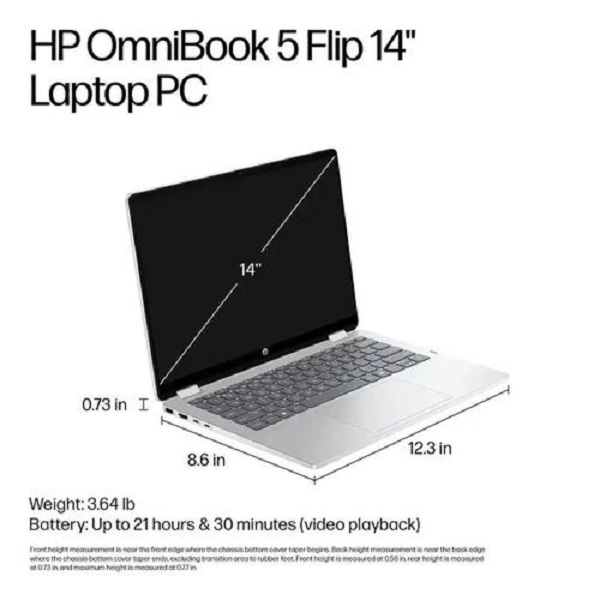 HP OmniBook 5 Flip 14 Core 7 150U 16GB 512GB thumbnail 3